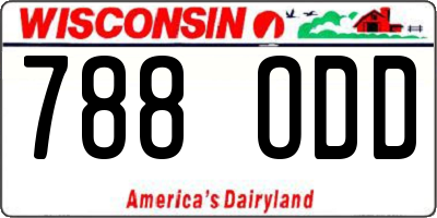 WI license plate 788ODD
