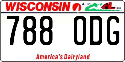 WI license plate 788ODG