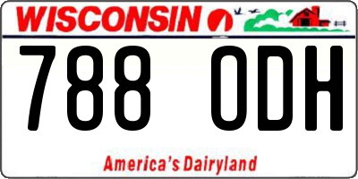 WI license plate 788ODH