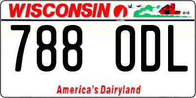 WI license plate 788ODL
