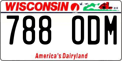 WI license plate 788ODM