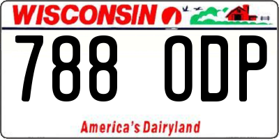 WI license plate 788ODP