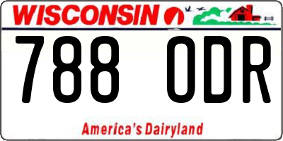 WI license plate 788ODR