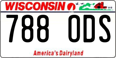 WI license plate 788ODS