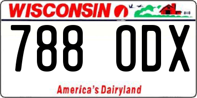 WI license plate 788ODX