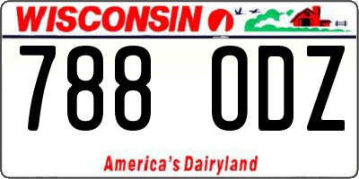 WI license plate 788ODZ