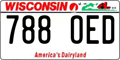 WI license plate 788OED