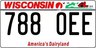 WI license plate 788OEE