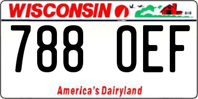 WI license plate 788OEF