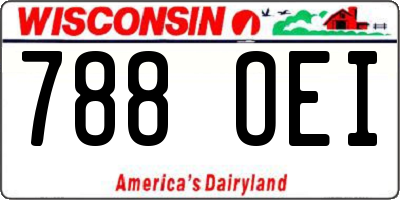 WI license plate 788OEI