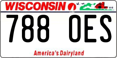 WI license plate 788OES