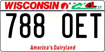 WI license plate 788OET