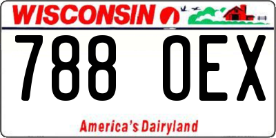 WI license plate 788OEX