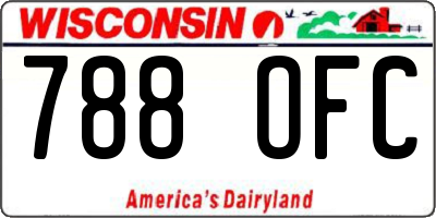 WI license plate 788OFC