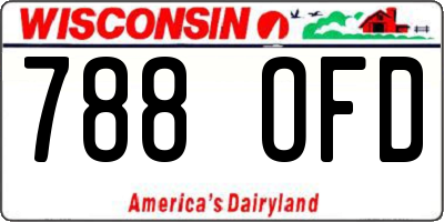 WI license plate 788OFD