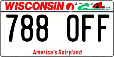 WI license plate 788OFF