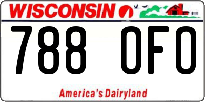 WI license plate 788OFO