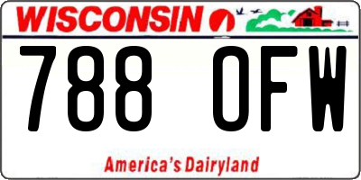 WI license plate 788OFW