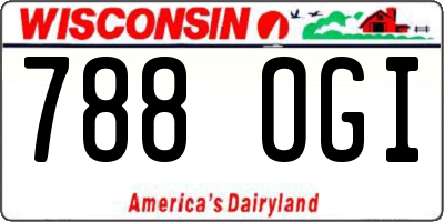 WI license plate 788OGI