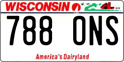WI license plate 788ONS