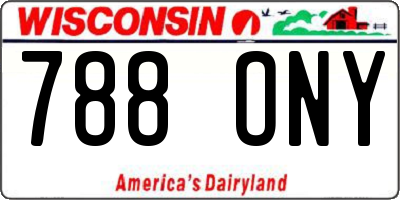 WI license plate 788ONY