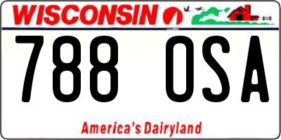 WI license plate 788OSA