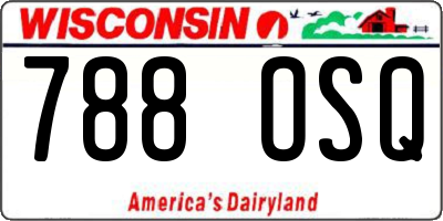 WI license plate 788OSQ