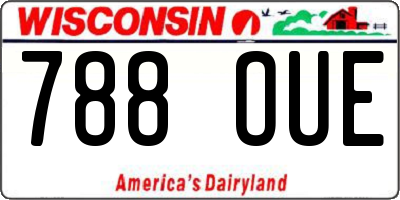 WI license plate 788OUE
