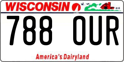 WI license plate 788OUR