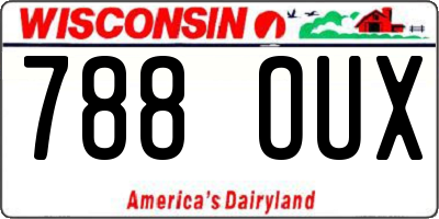 WI license plate 788OUX