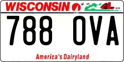 WI license plate 788OVA