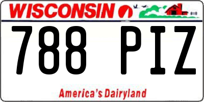 WI license plate 788PIZ