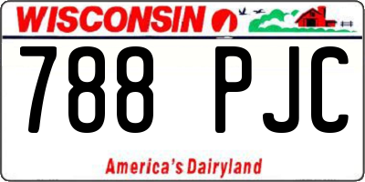 WI license plate 788PJC