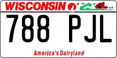 WI license plate 788PJL