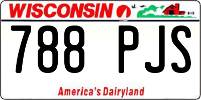 WI license plate 788PJS