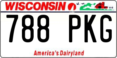 WI license plate 788PKG