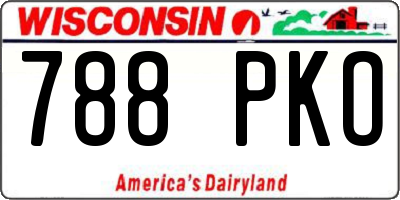 WI license plate 788PKO