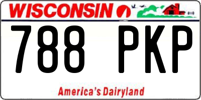 WI license plate 788PKP