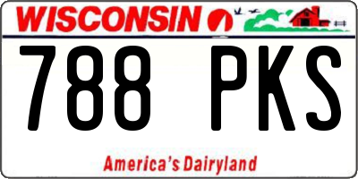 WI license plate 788PKS