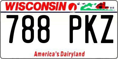 WI license plate 788PKZ