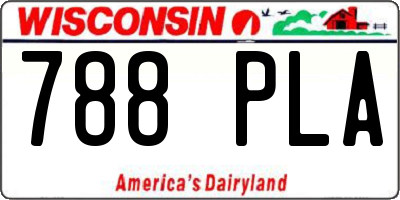 WI license plate 788PLA
