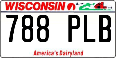 WI license plate 788PLB