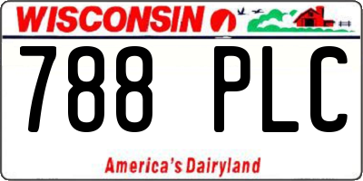 WI license plate 788PLC