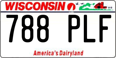 WI license plate 788PLF