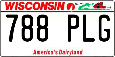 WI license plate 788PLG