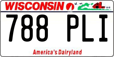 WI license plate 788PLI