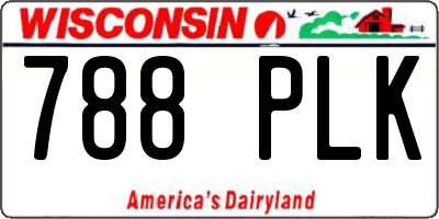 WI license plate 788PLK