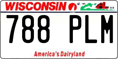 WI license plate 788PLM