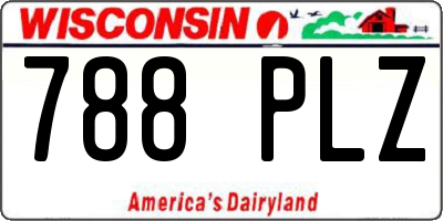 WI license plate 788PLZ