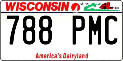 WI license plate 788PMC